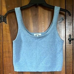 Blue Women's Cropped Sweater Tank